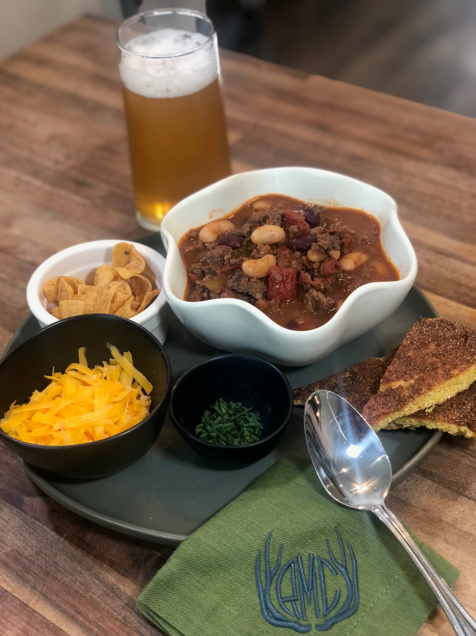 Stove-top Venison Chili with Homemade Cornbread