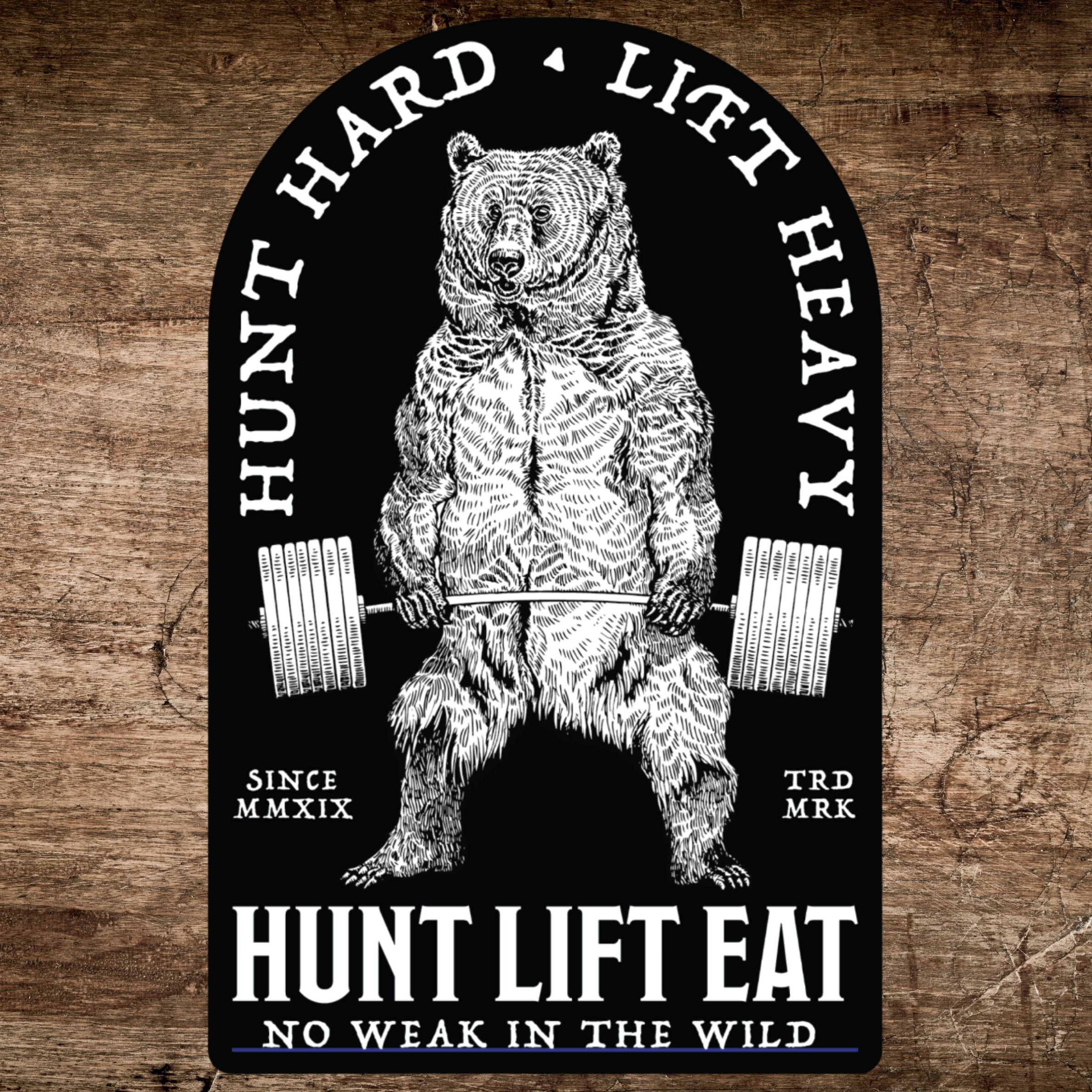 Deadlifting Bear- Sticker