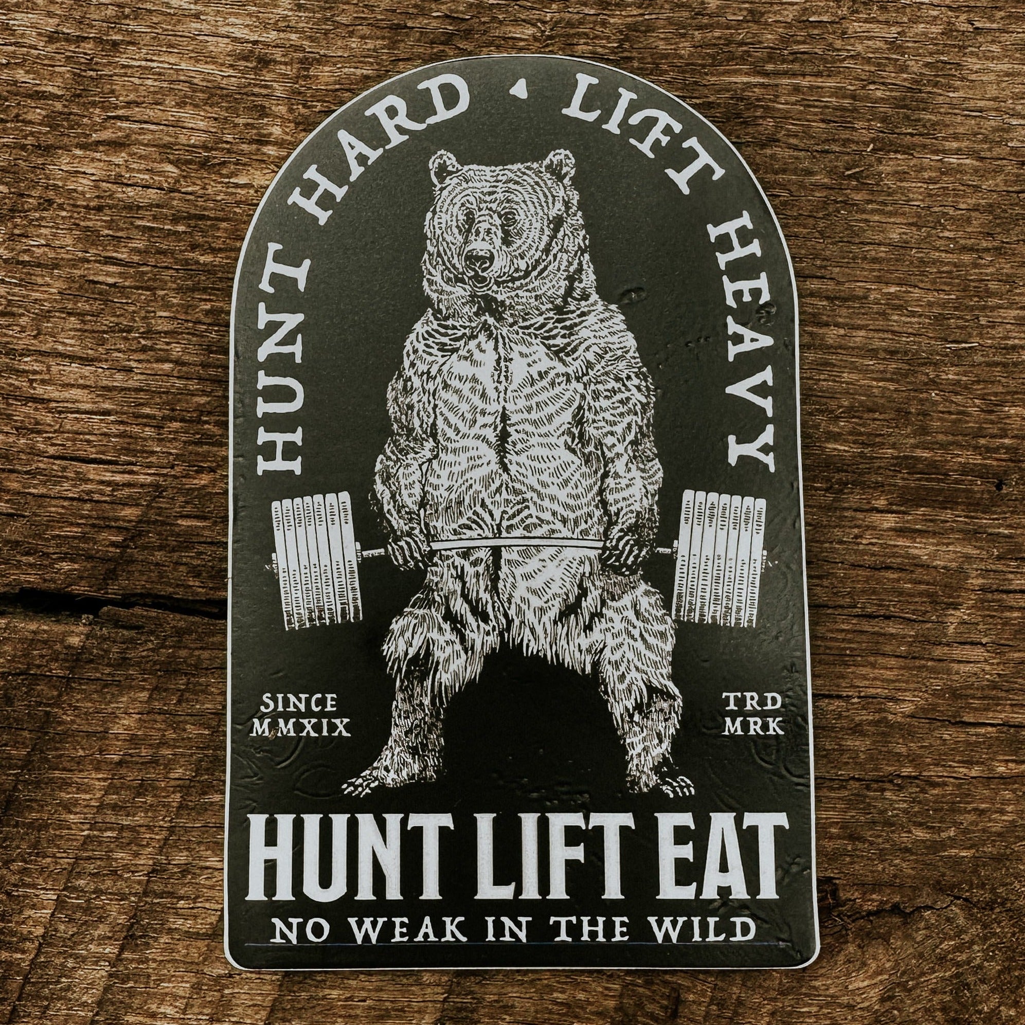 Deadlifting Bear- Sticker