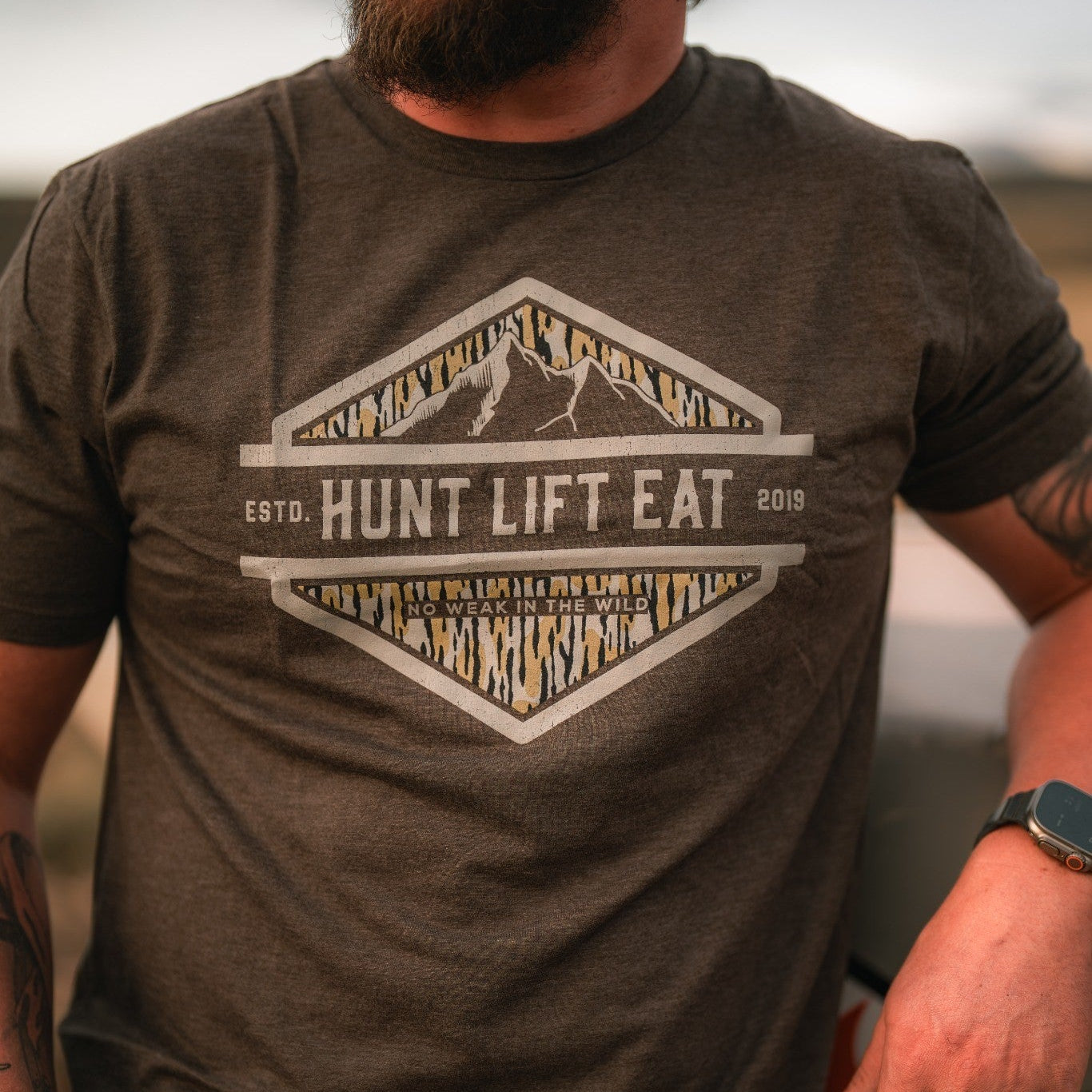 Hunt Lift Eat Badge- T